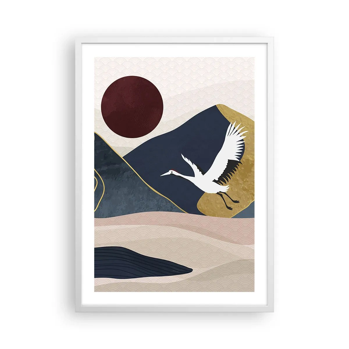 Affisch i vit ram - Nästa dag FLUGIT iväg - 50x70 cm