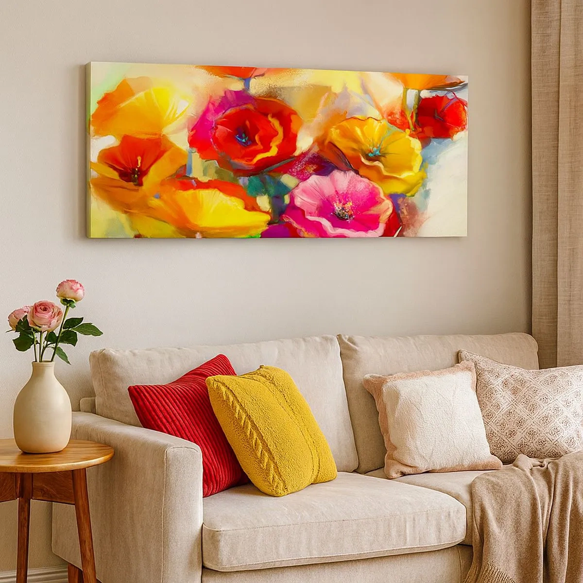 Canvastavla - Bild på duk - Inte bara rött - 100x40 cm