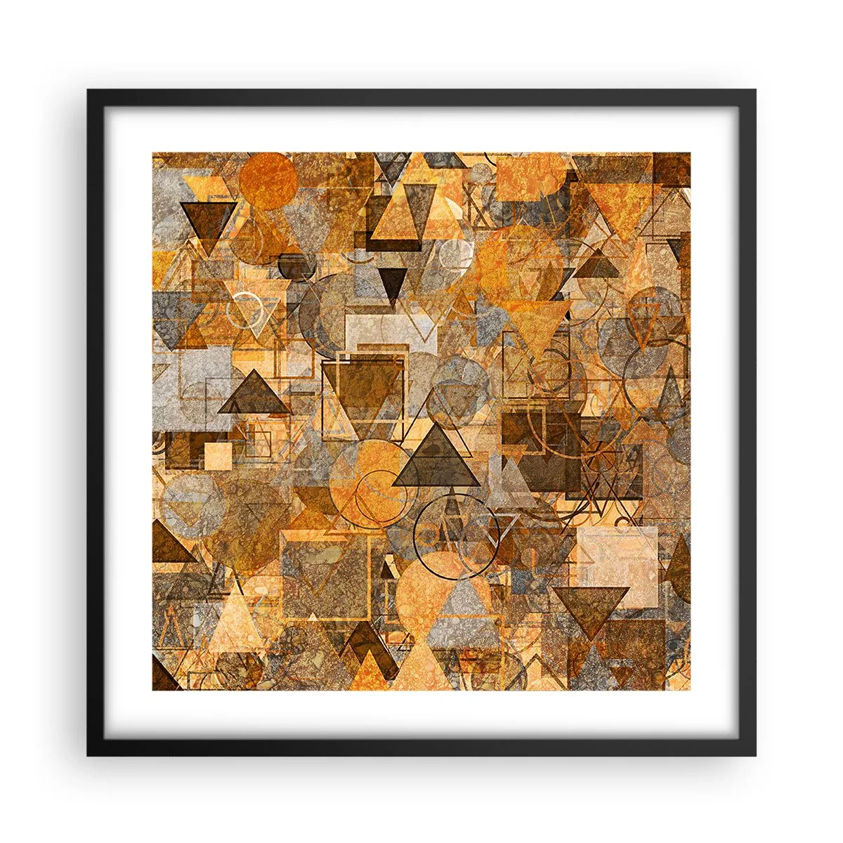 Affisch i svart ram - Värld infattad i form - 50x50 cm