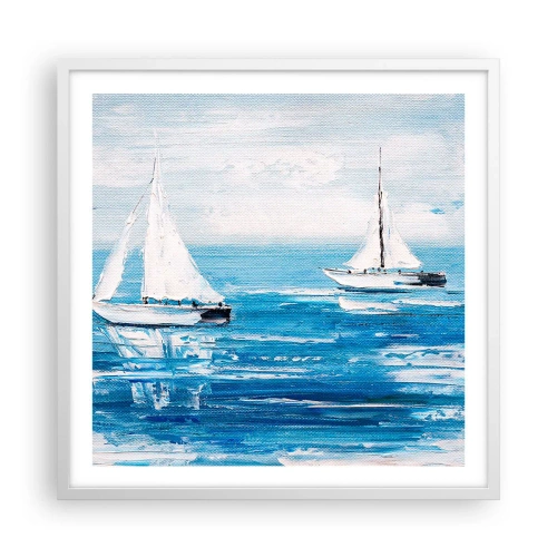 Affisch i vit ram - Med en vän vid din sida - 60x60 cm