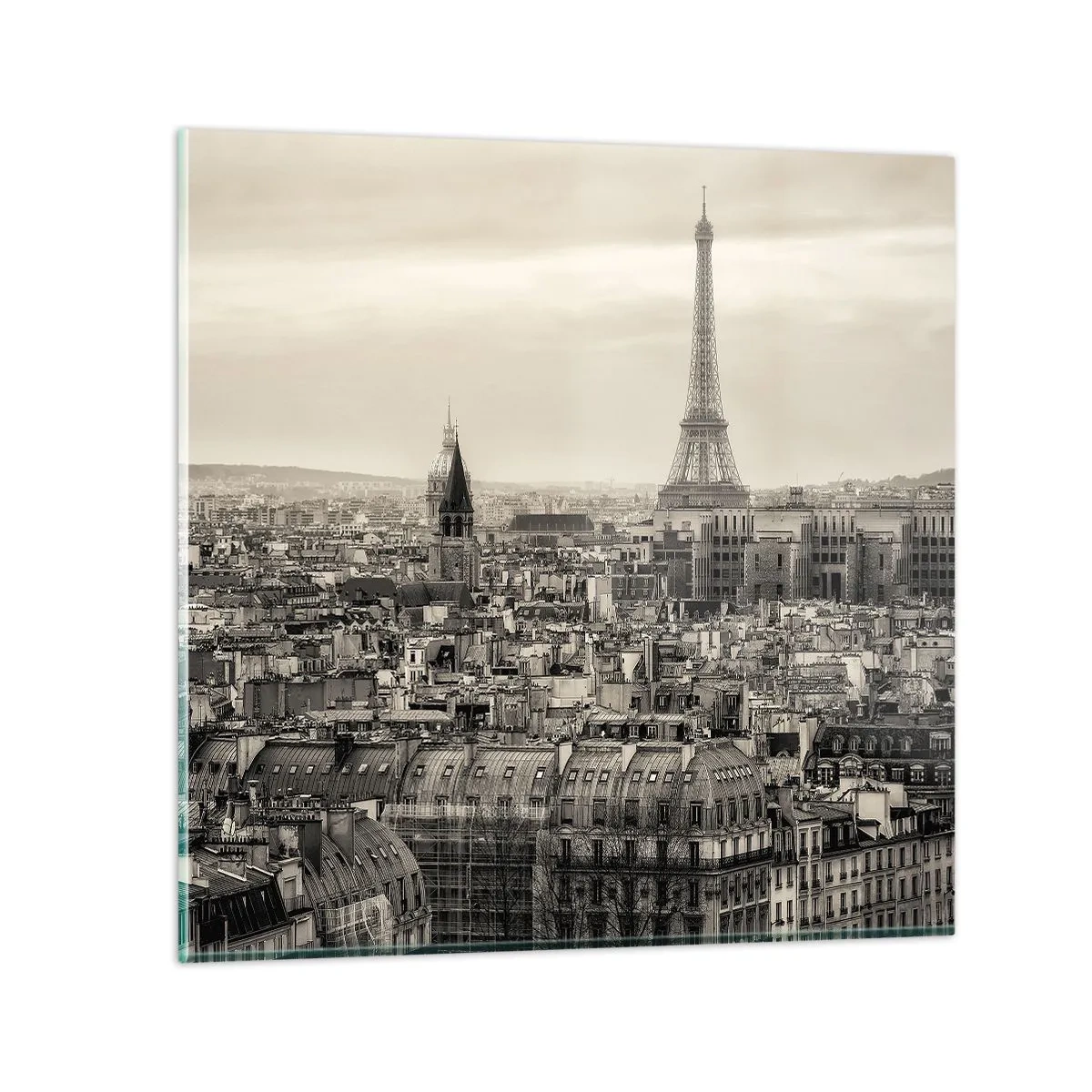 Glastavla - Bild på glas - Över Paris tak - 30x30 cm