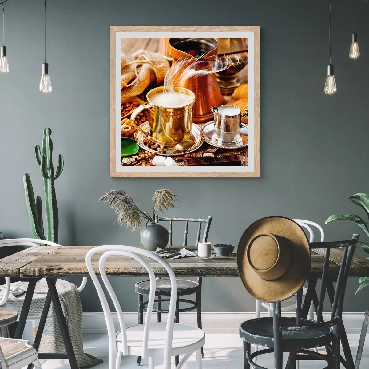 Affisch i ram av ljusek - Ha en trevlig dag! - 60x60 cm