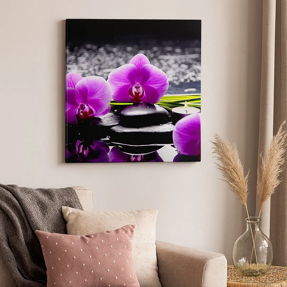 Canvastavla - Bild på duk - Drunkna i tystnad och lugn - 30x30 cm