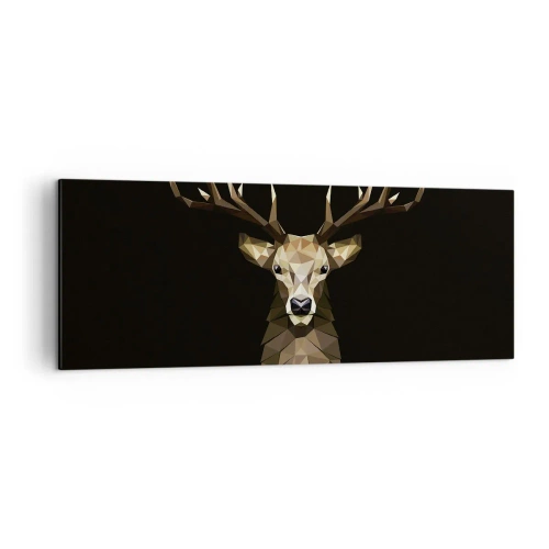 Canvastavla - Bild på duk - Kubistisk hjort - 140x50 cm