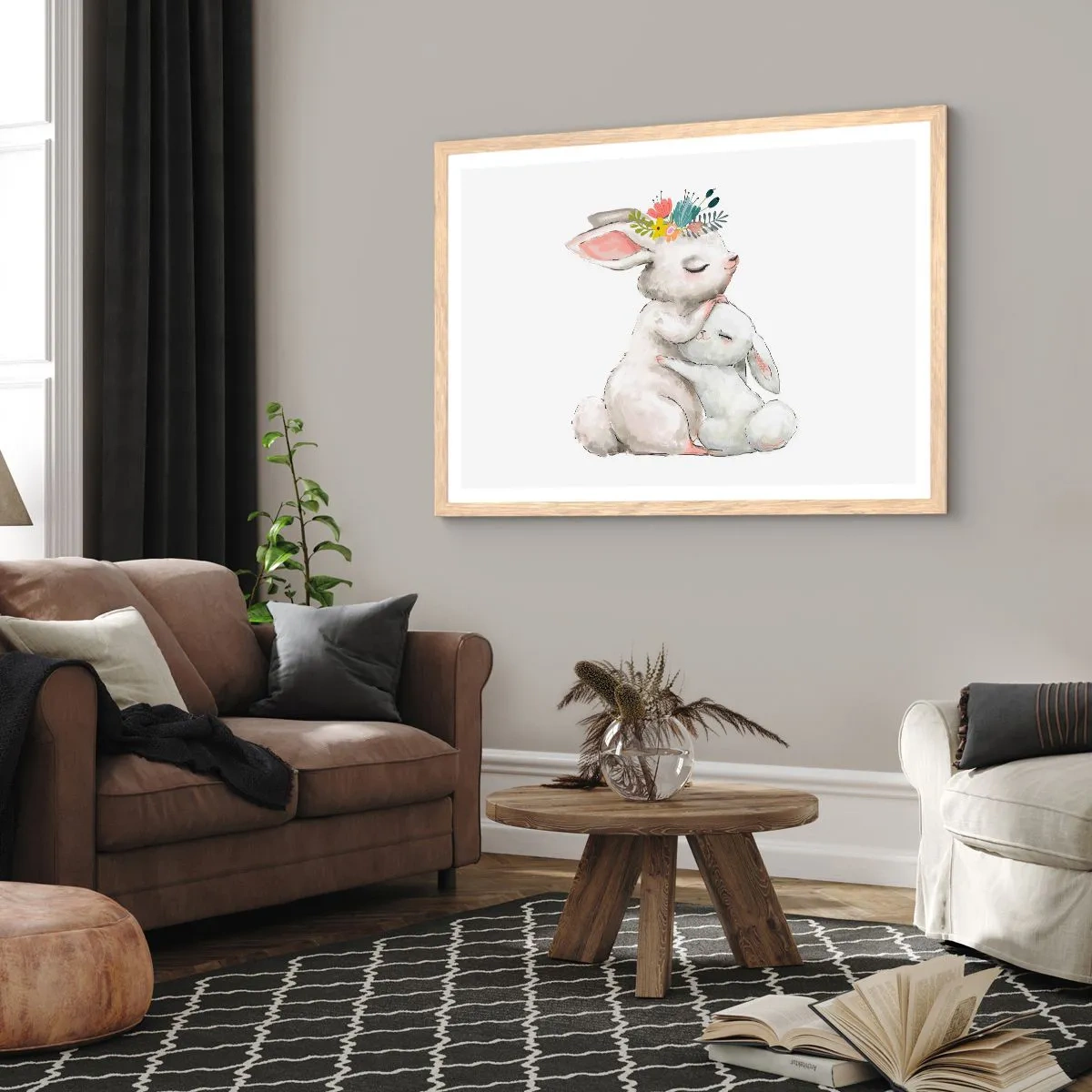 Affisch i ram av ljusek - Alltid bäst hos mamma - 100x70 cm