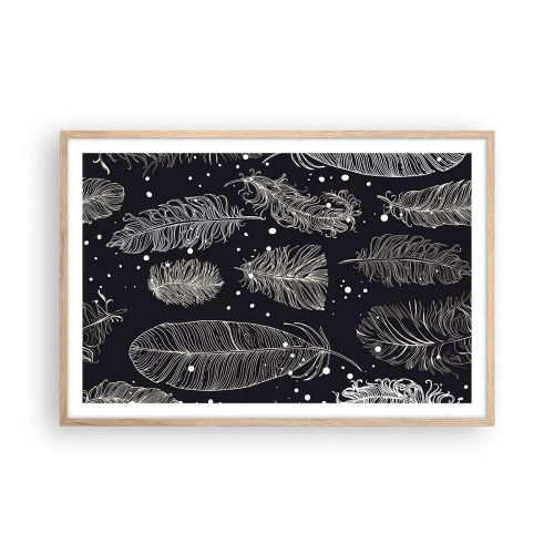 Affisch i ram av ljusek - Fjäderspets - 91x61 cm