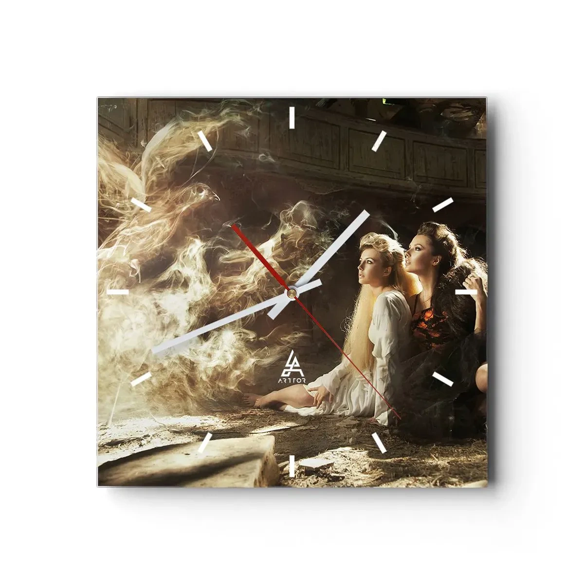 Väggklocka - Klocka på glas - Och så blev det poesi - 30x30 cm