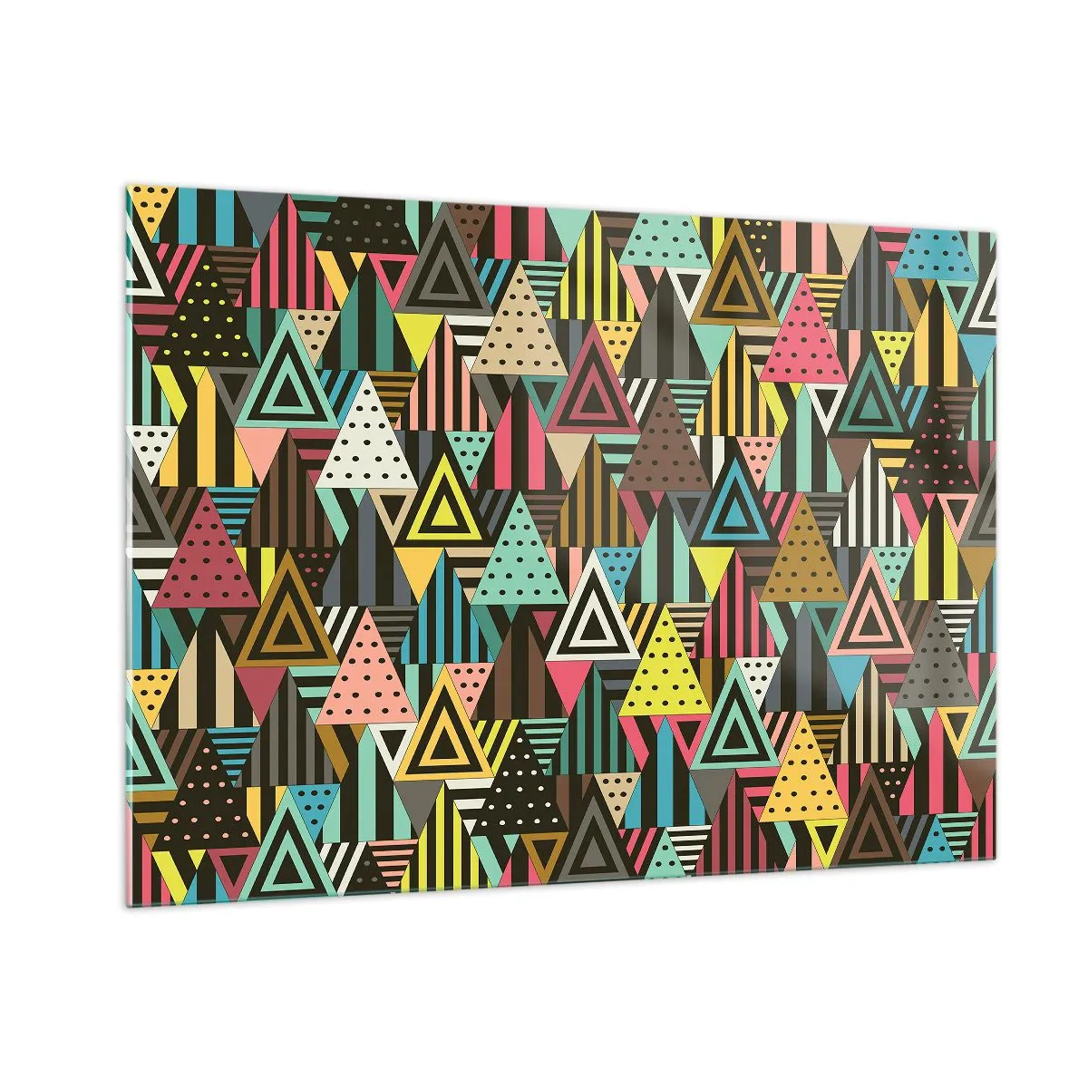 Glastavla - Bild på glas - Trianglar - 100x70 cm