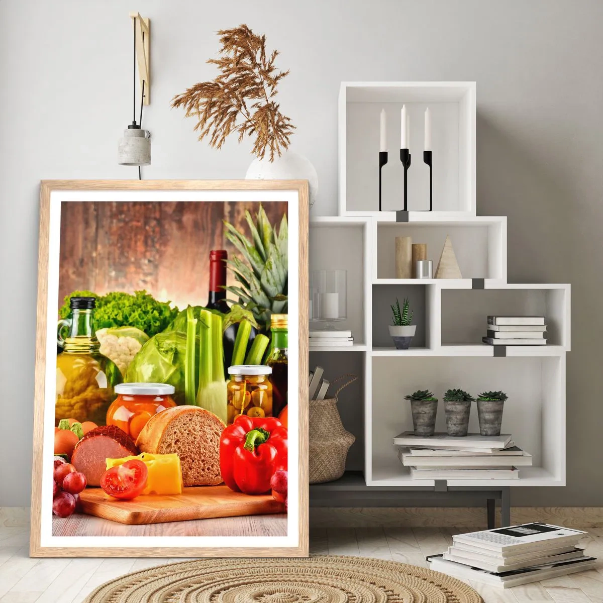 Affisch i ram av ljusek - Rökt, ugnstekt, marinerad - 30x40 cm
