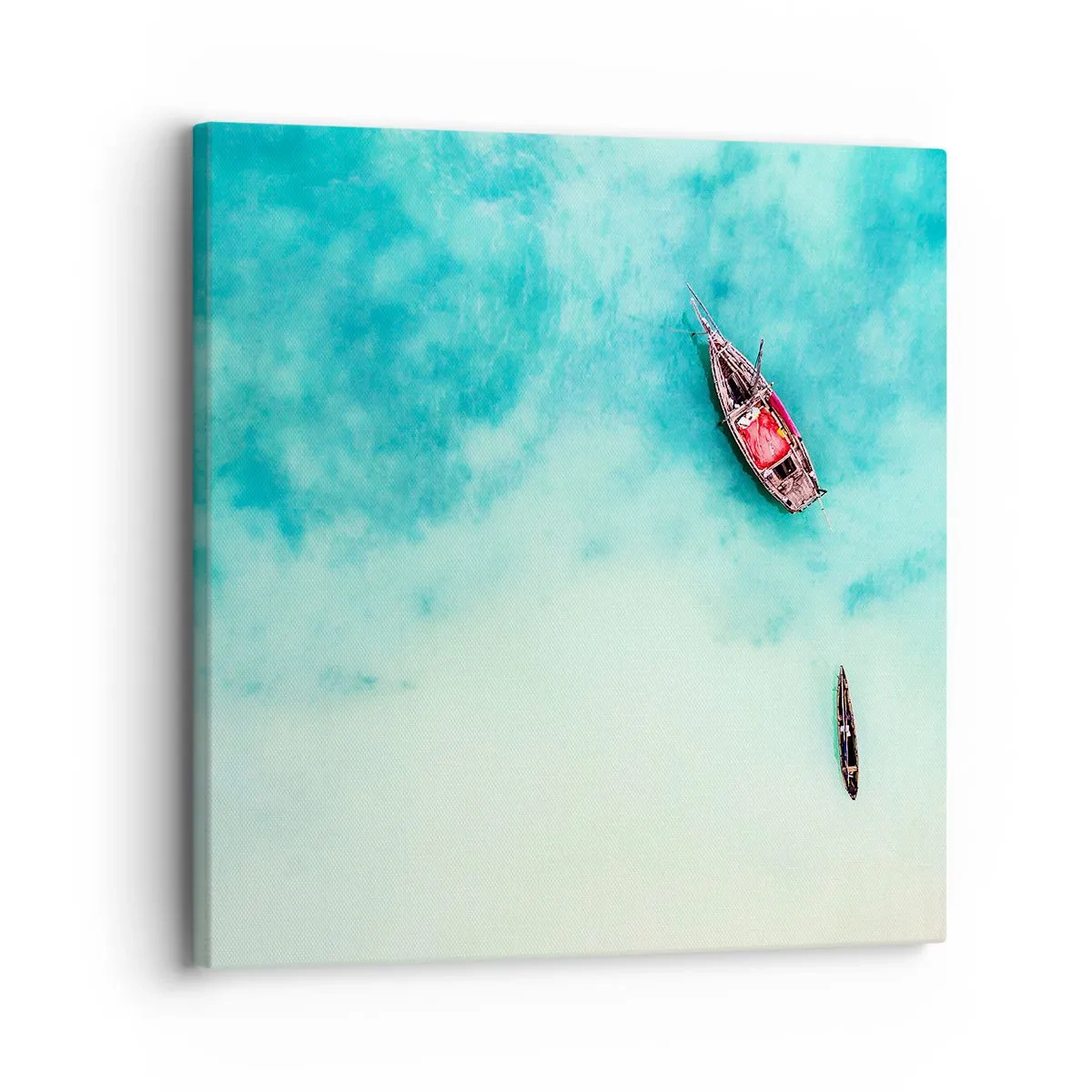 Canvastavla - Bild på duk - Högvatten på stranden i Zanzibar… - 30x30 cm