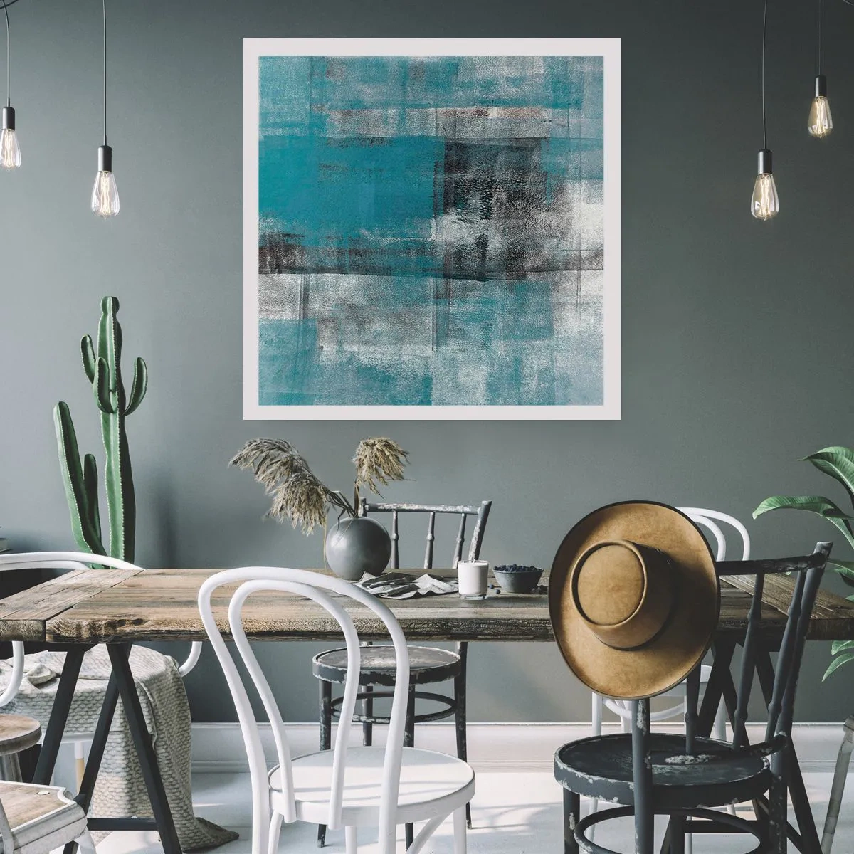 Affisch - Vatten och luft - 40x40 cm