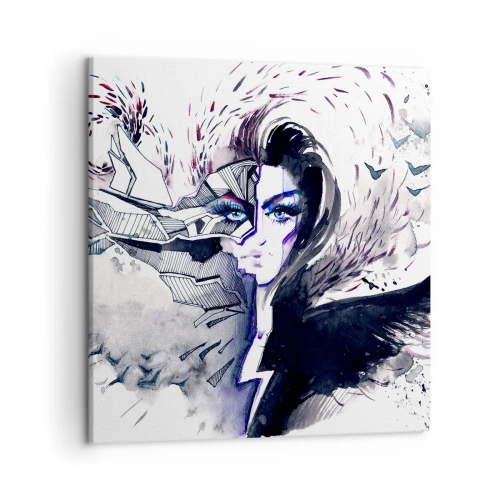 Canvastavla - Bild på duk - Demonisk och vacker - 50x50 cm