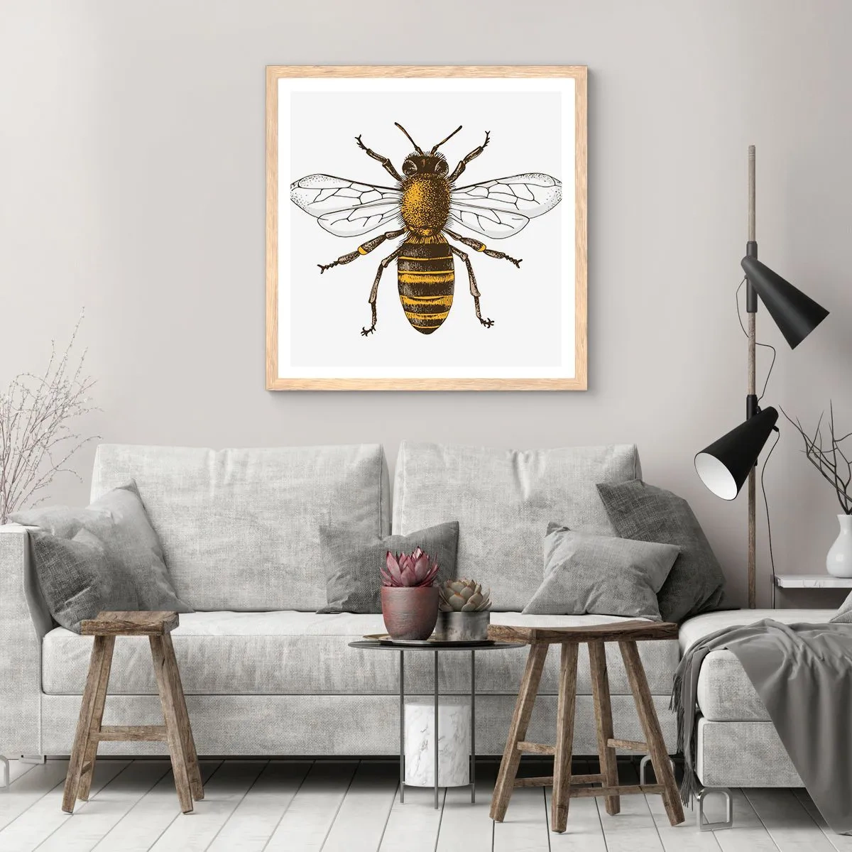 Affisch i ram av ljusek - Vackert och bra - 60x60 cm