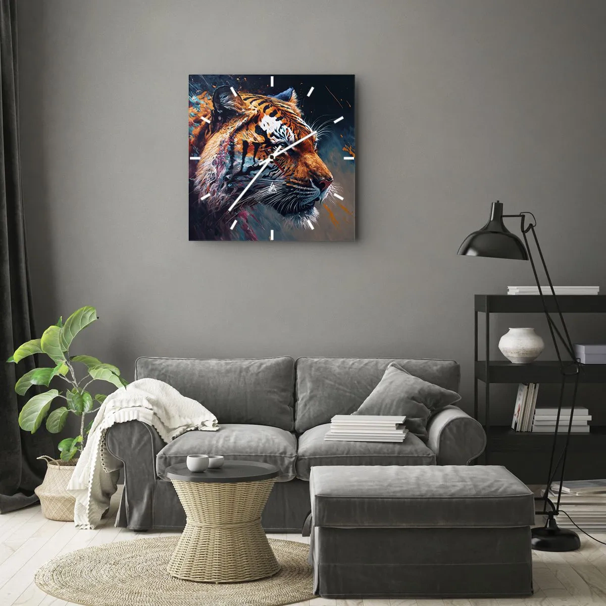 Väggklocka - Klocka på glas - Vild skönhet - 40x40 cm