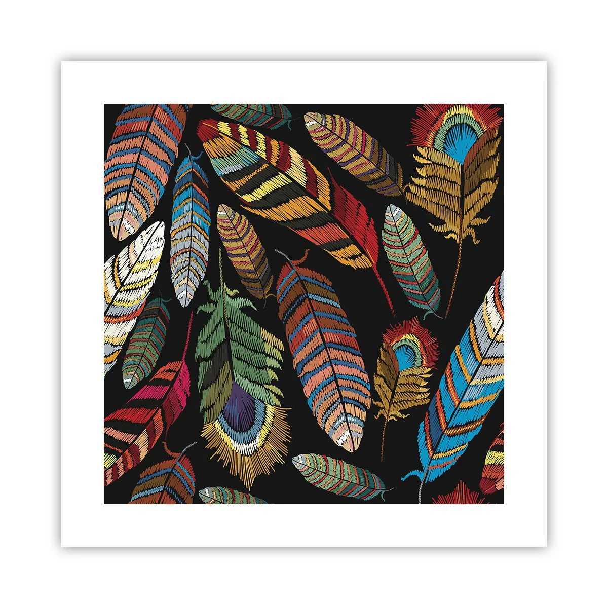 Affisch - Fågelkarneval - 40x40 cm