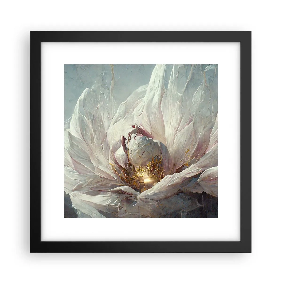 Affisch i svart ram - Blommar en gång på hundra år - 30x30 cm