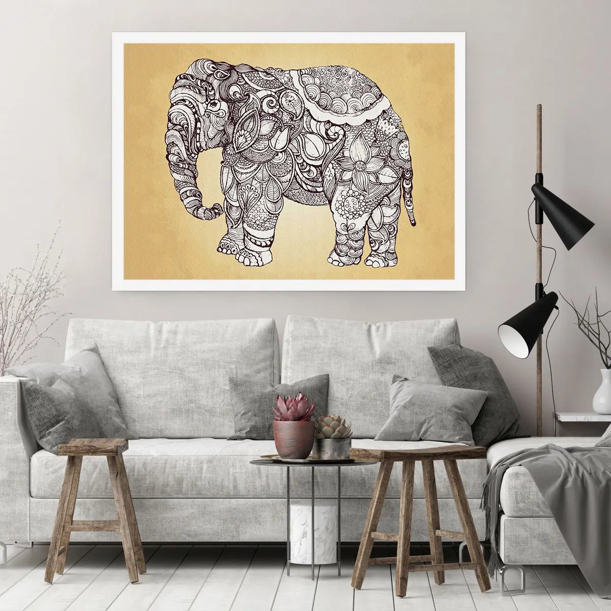 Affisch - maskerad elefant - 100x70 cm