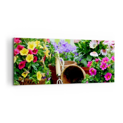 Canvastavla - Bild på duk - Sofias lilla trädgård - 100x40 cm