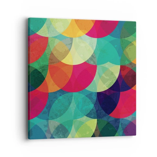 Canvastavla - Bild på duk - Regnbågsfärd - 40x40 cm