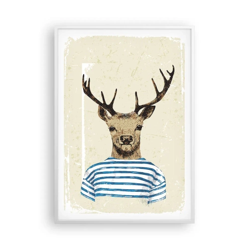 Affisch i vit ram - Ty jag gillar randiga tröjor! - 70x100 cm