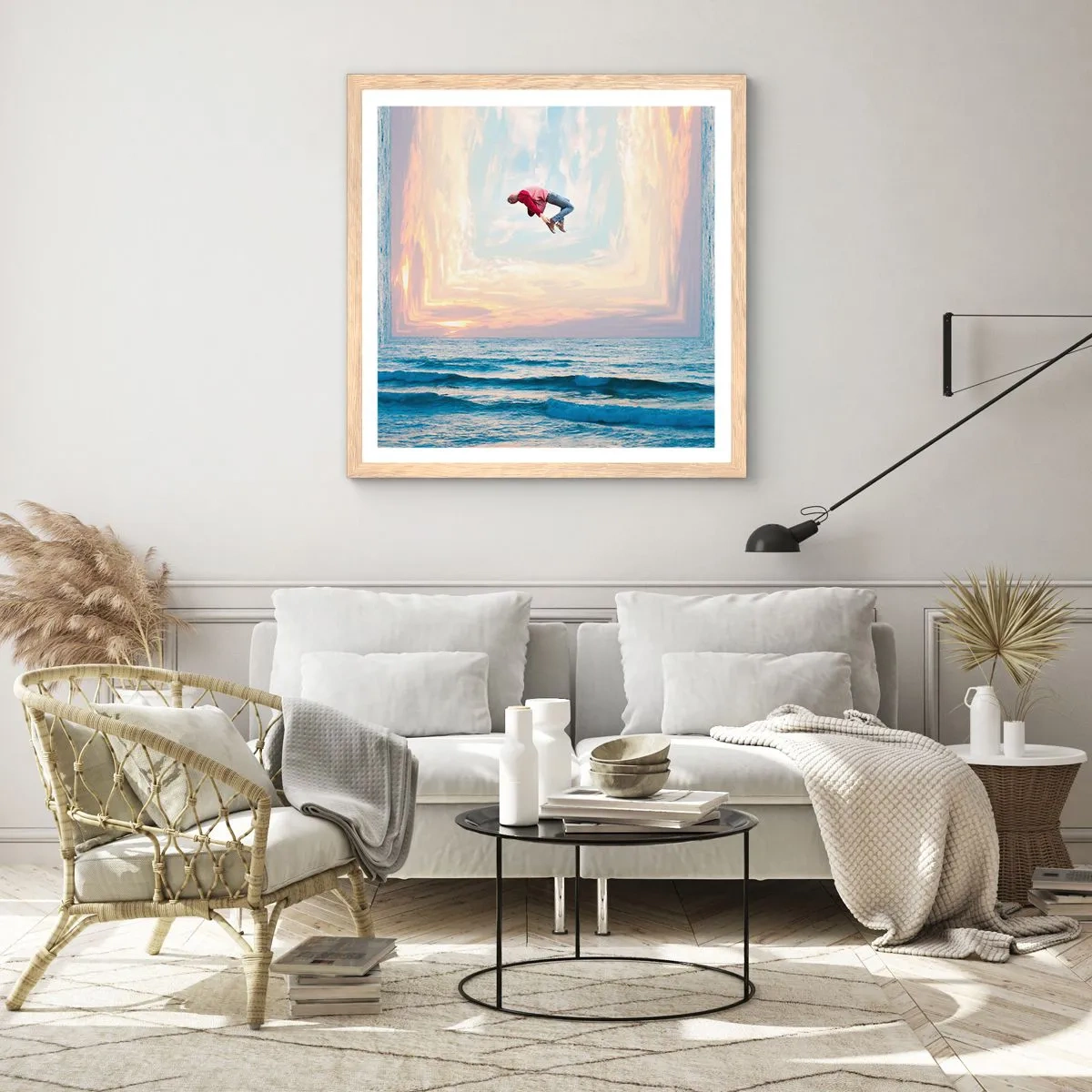 Affisch i ram av ljusek - Till en annan dimension - 60x60 cm