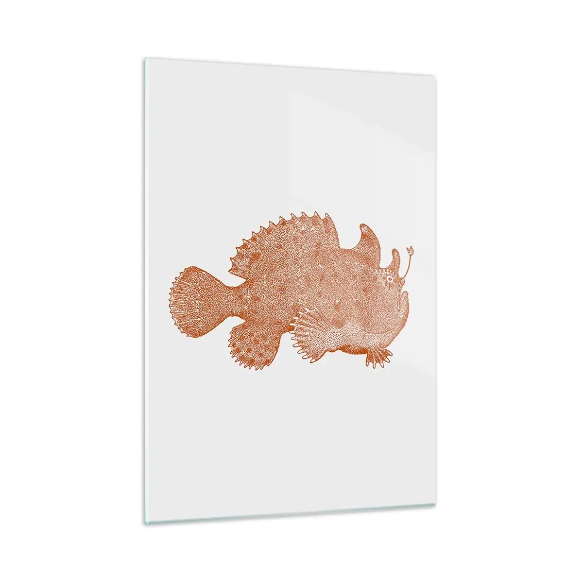 Glastavla - Bild på glas - Och ändå en fisk - 50x70 cm
