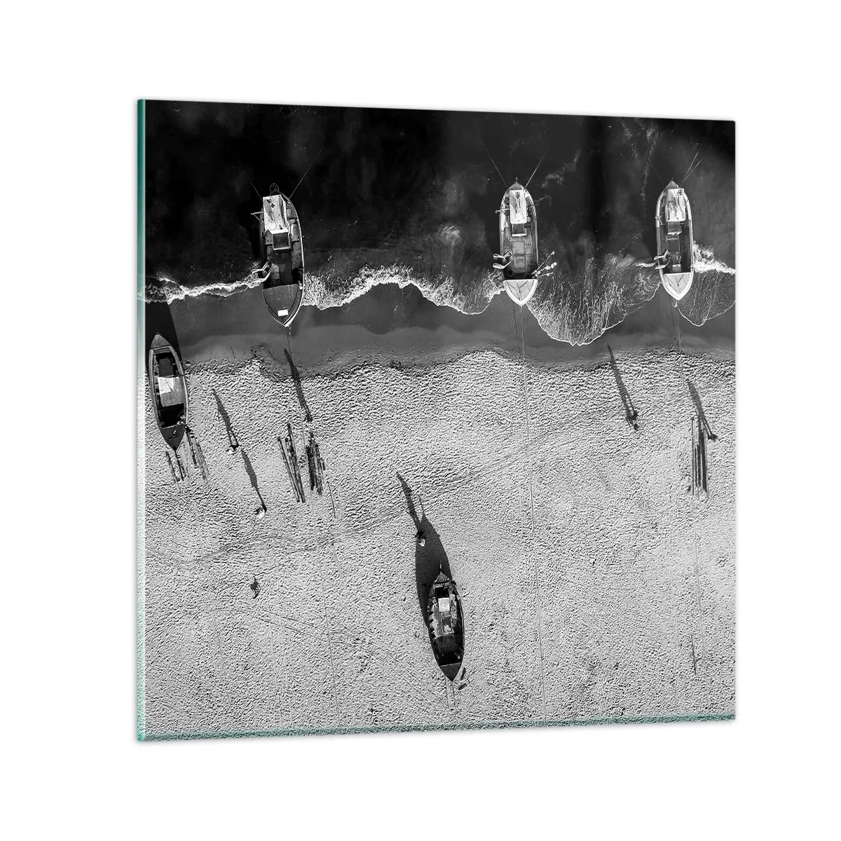 Glastavla - Bild på glas - Fortfarande på stranden... - 40x40 cm