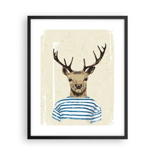 Affisch i svart ram - Ty jag gillar randiga tröjor! - 40x50 cm