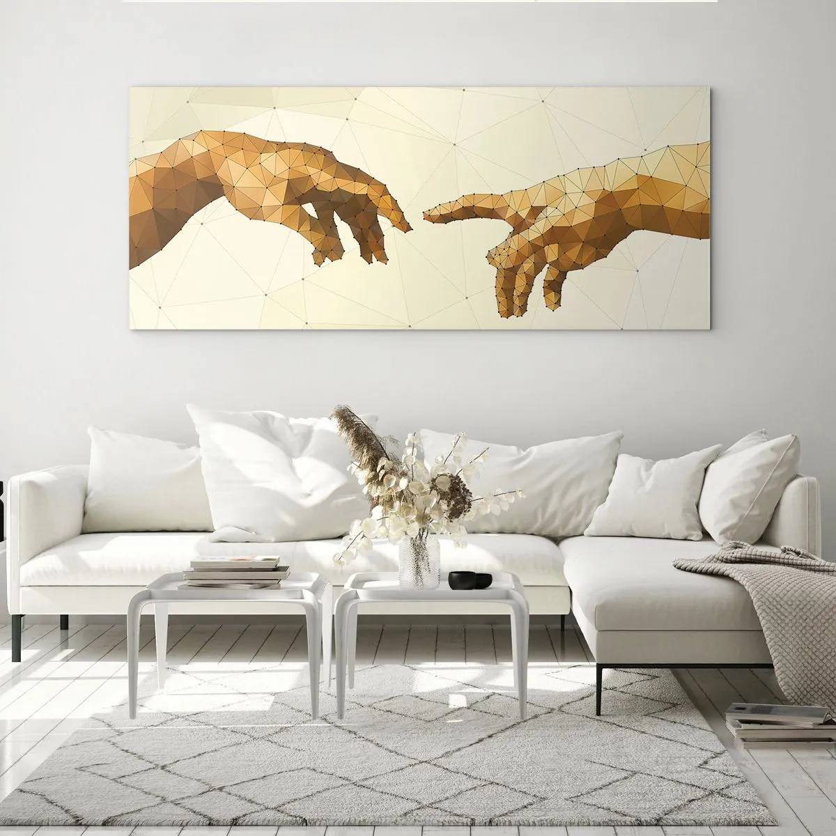 Glastavla - Bild på glas - Gudomlig geometri - 140x50 cm