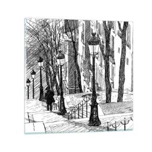 Glastavla - Bild på glas - Kärlekshistoria eller rysare? - 30x30 cm