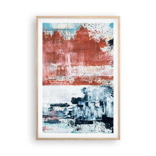 Affisch i ram av ljusek - Abstrakt halvt om halvt - 61x91 cm