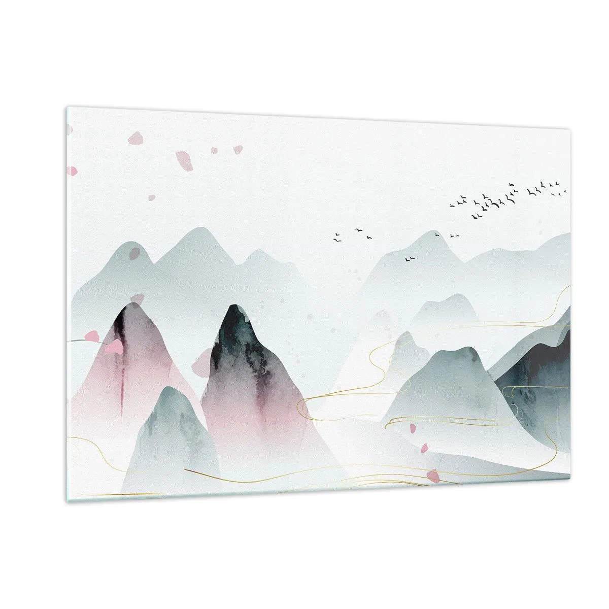 Glastavla - Bild på glas - Över topparna - 120x80 cm