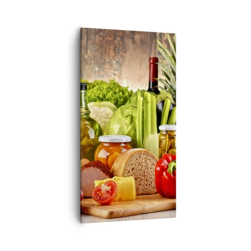 Canvastavla - Bild på duk - Rökt, ugnstekt, marinerad - 55x100 cm