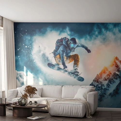 Fototapet Premium Sand - Extrema känslor - Åka snowboard, Sport, Vinter - 300x210 cm