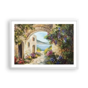 Affisch i vit ram - Kustprovinsens charm - 70x50 cm
