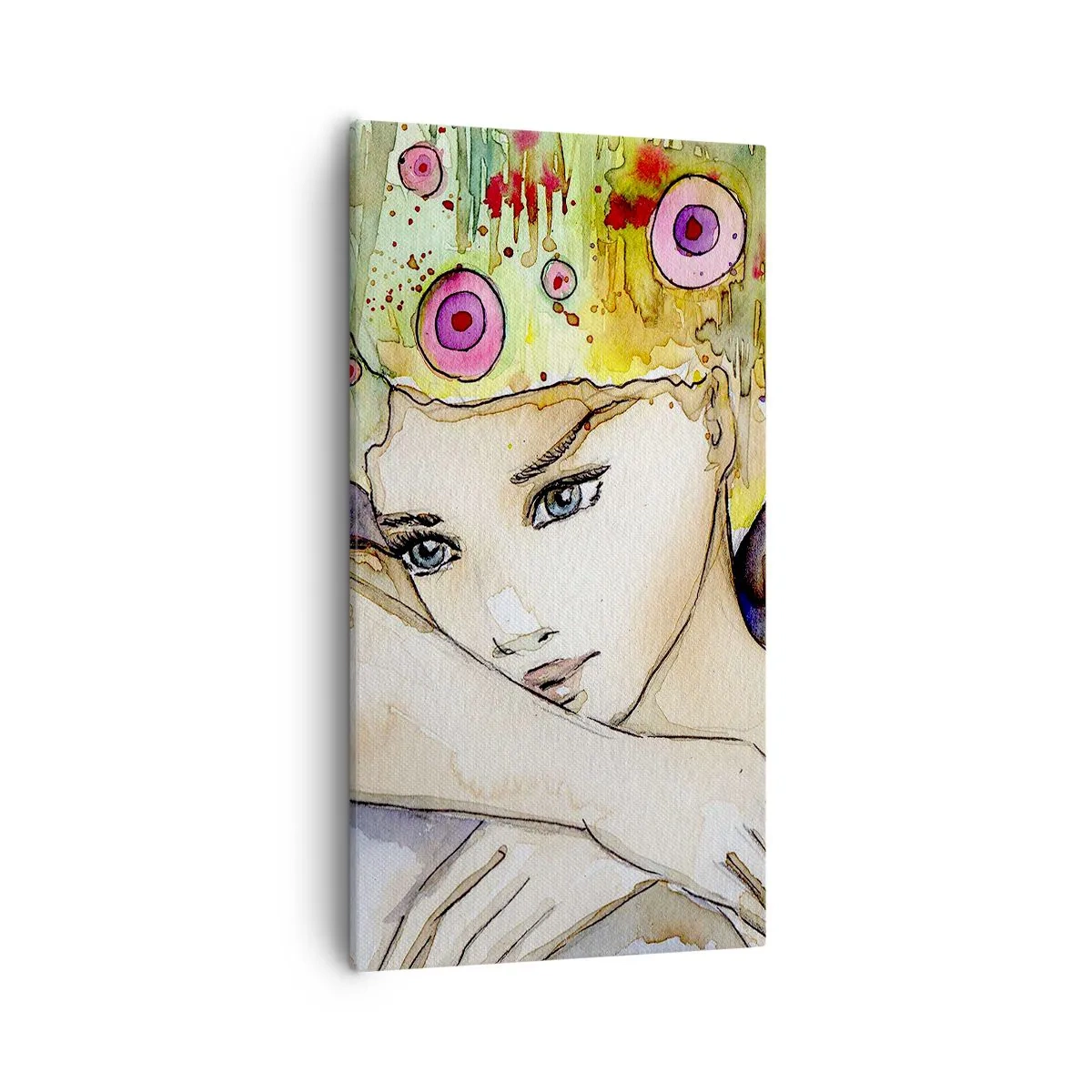 Canvastavla - Bild på duk - fjärilprincessa - 55x100 cm