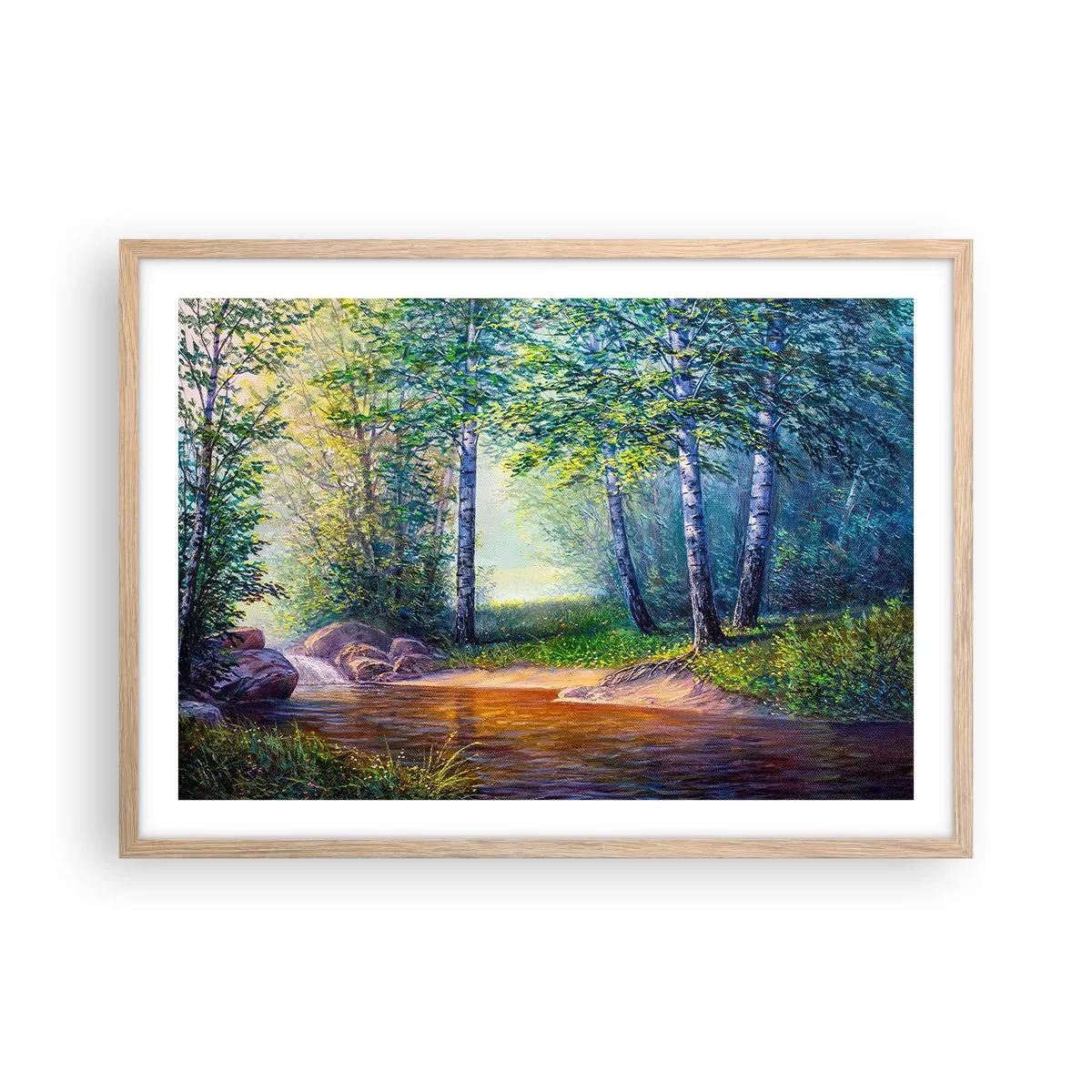 Affisch i ram av ljusek - Idyllisk vy - 70x50 cm