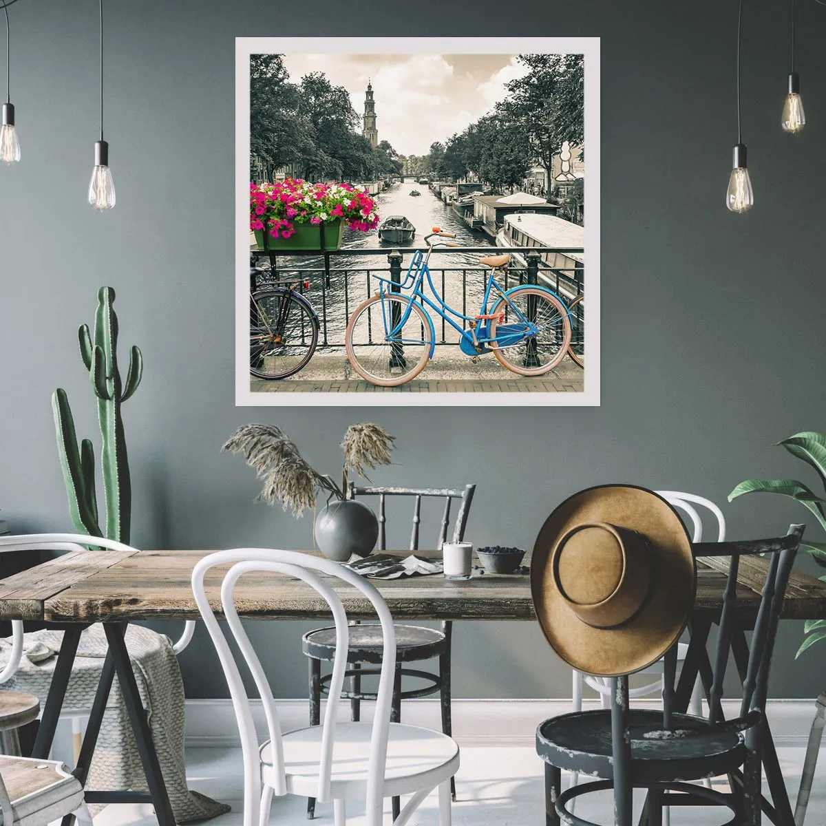 Affisch - En Amsterdams gatas färger - 50x50 cm