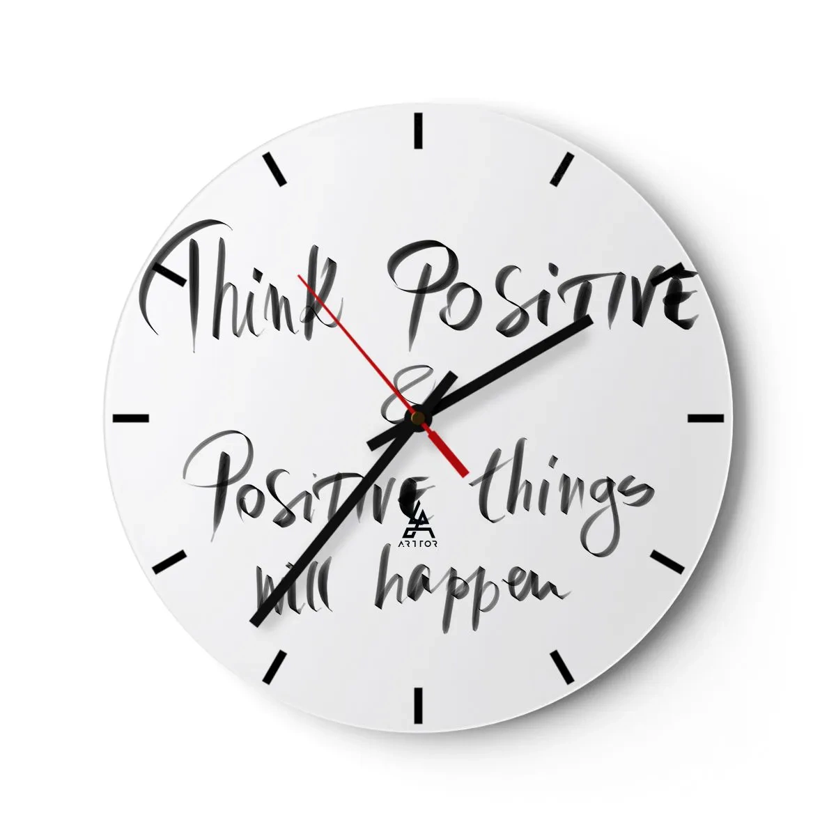 Väggklocka - Klocka på glas - Hur ska man leva? - 40x40 cm