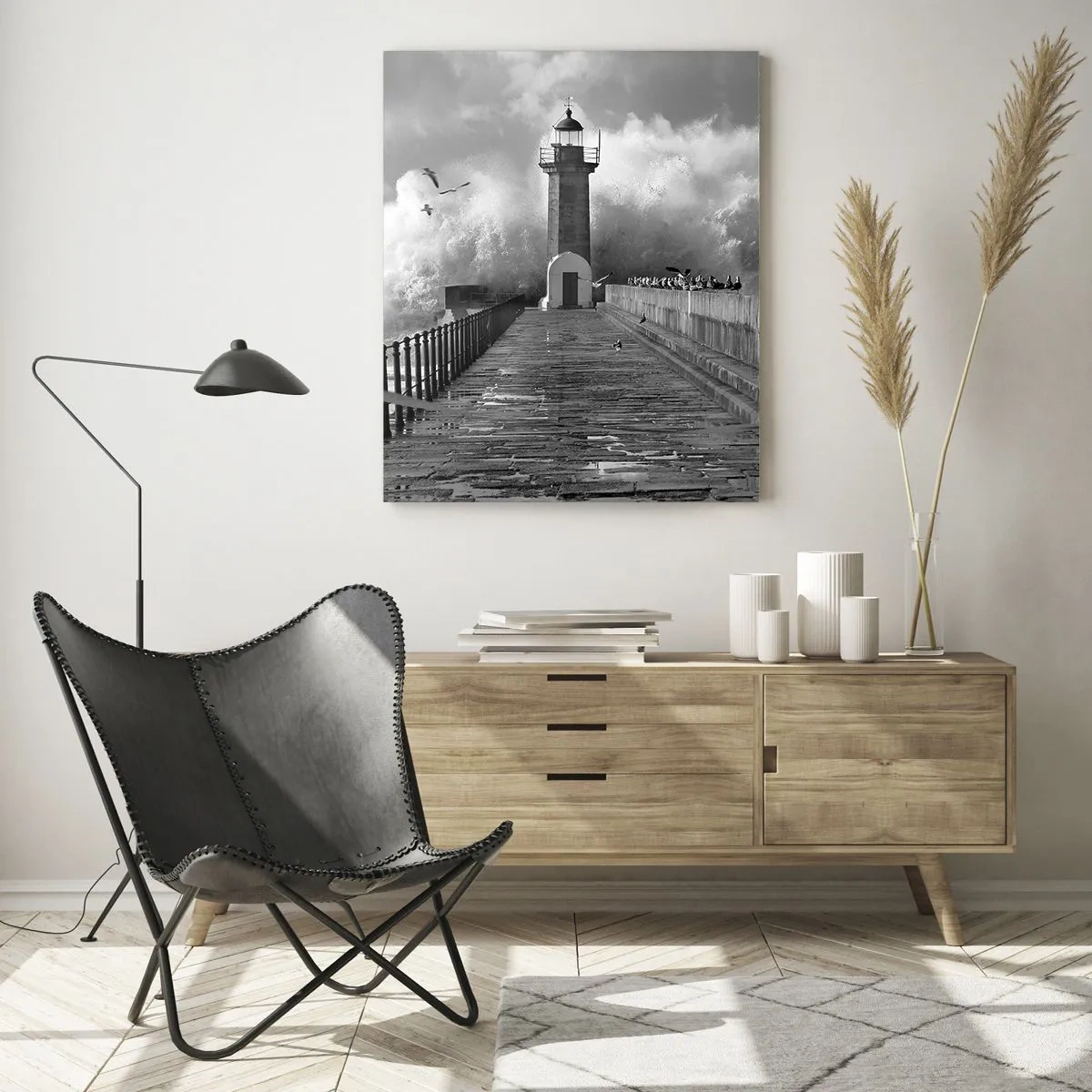 Glastavla - Bild på glas - Orädd  - 50x70 cm