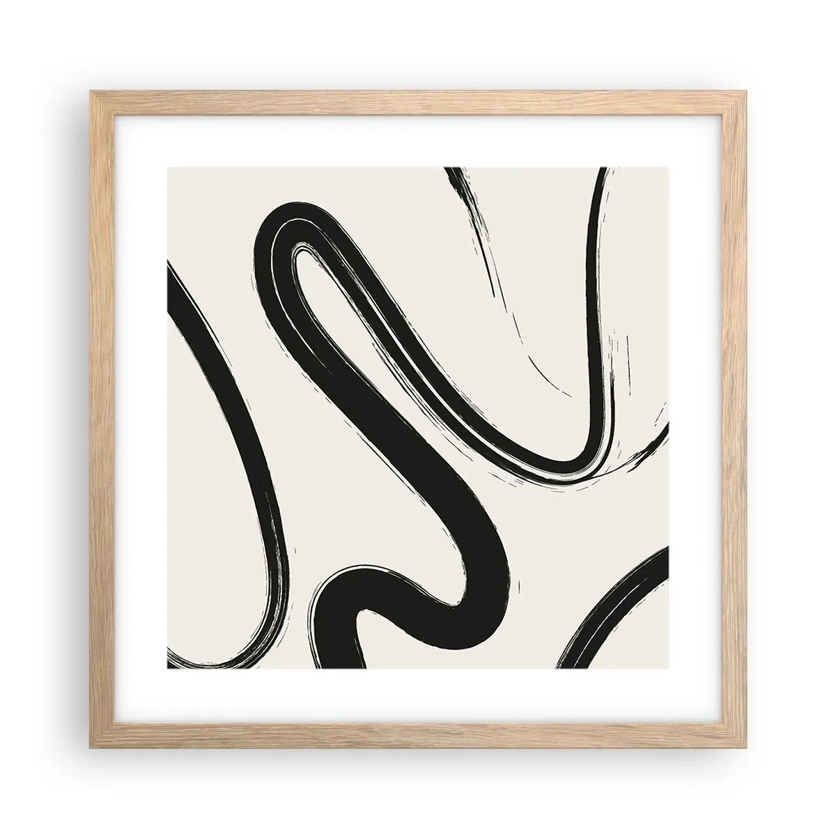 Affisch i ram av ljusek - Svart och vit elegans - 40x40 cm