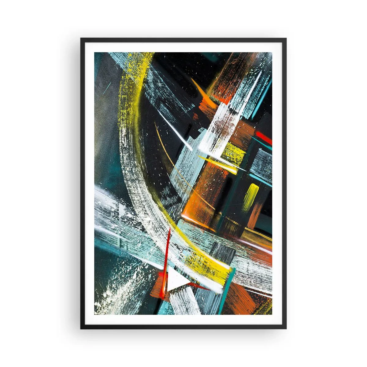 Affisch i svart ram - Rörelsens energi - 70x100 cm