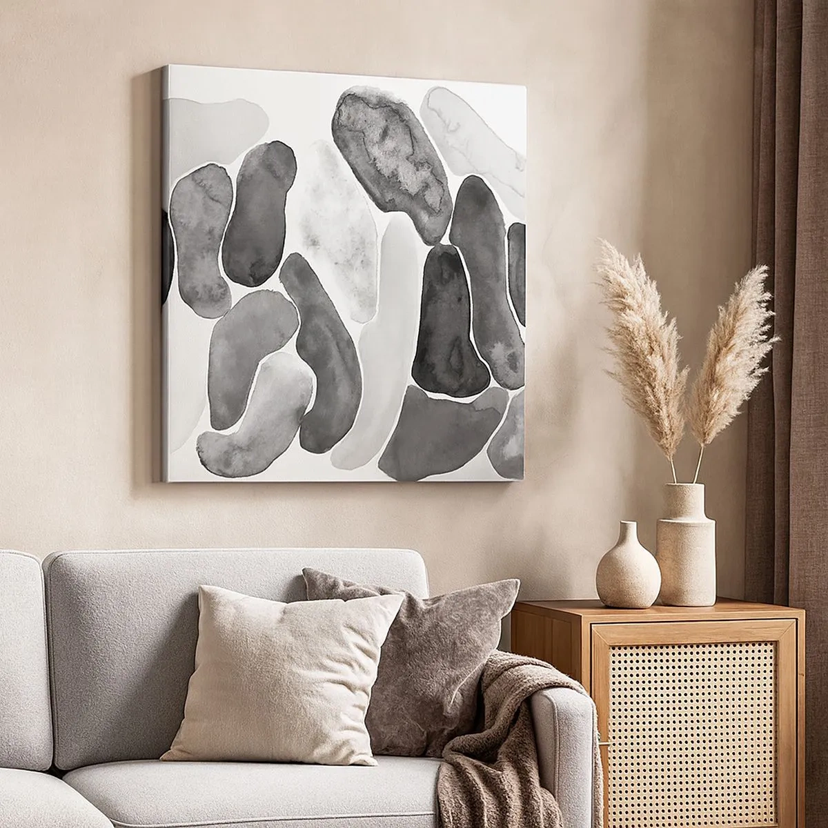 Canvastavla - Bild på duk - Stenig abstraktion - 30x30 cm