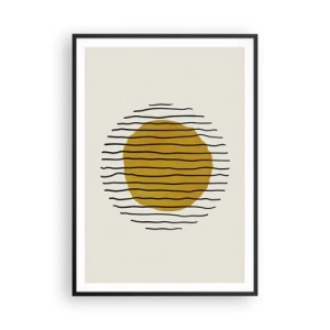 Affisch i svart ram - Abstraktion som darrar av glöd - 70x100 cm