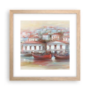 Affisch i ram av ljusek - Lycklig stad - 30x30 cm