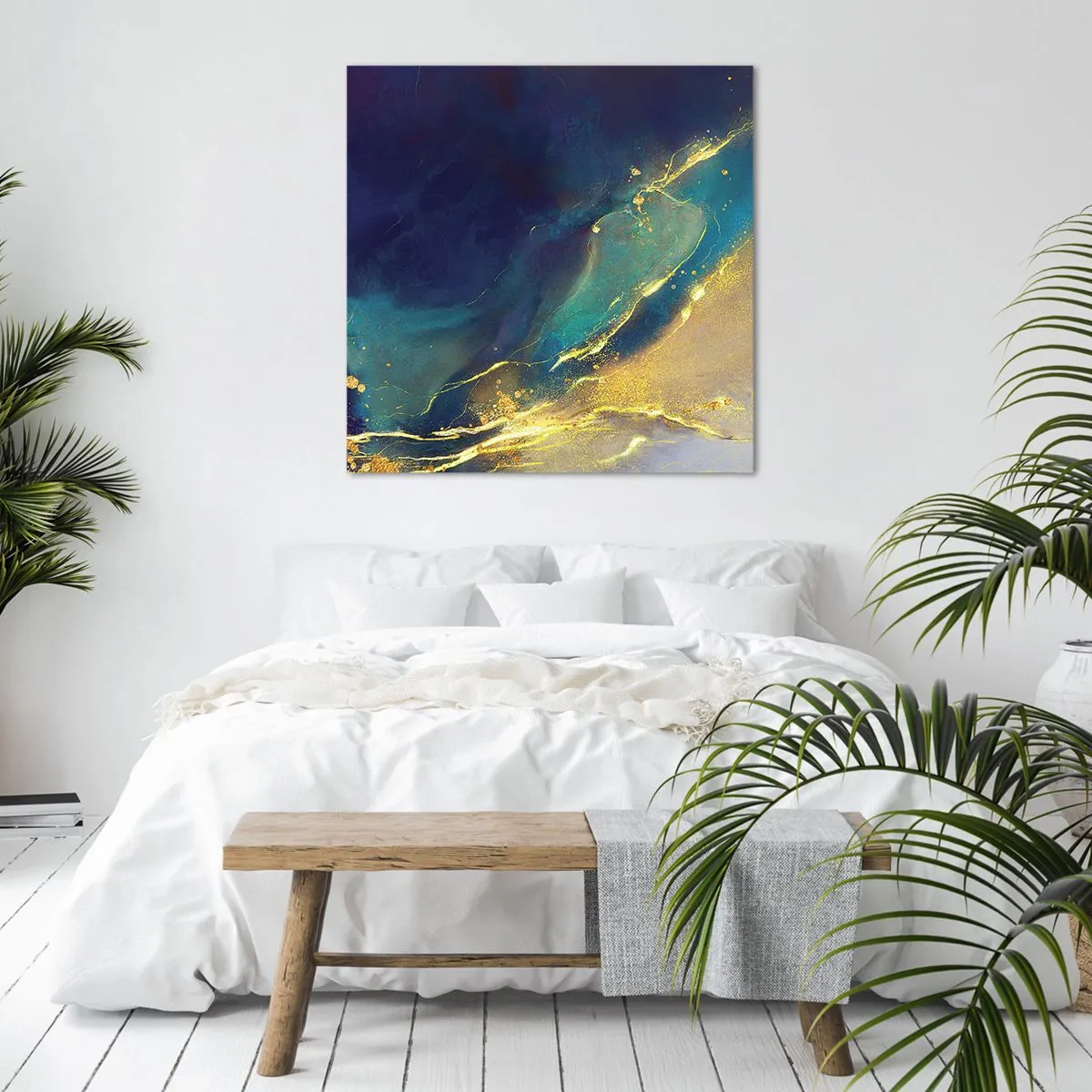 Canvastavla - Bild på duk - Utspillt guld - 50x50 cm