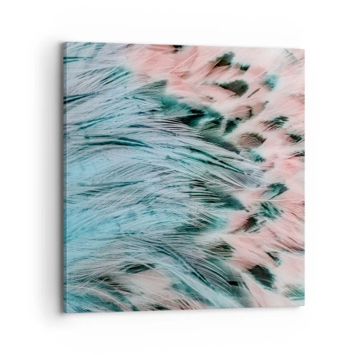 Canvastavla - Bild på duk - Safir-rosa dun - 70x70 cm