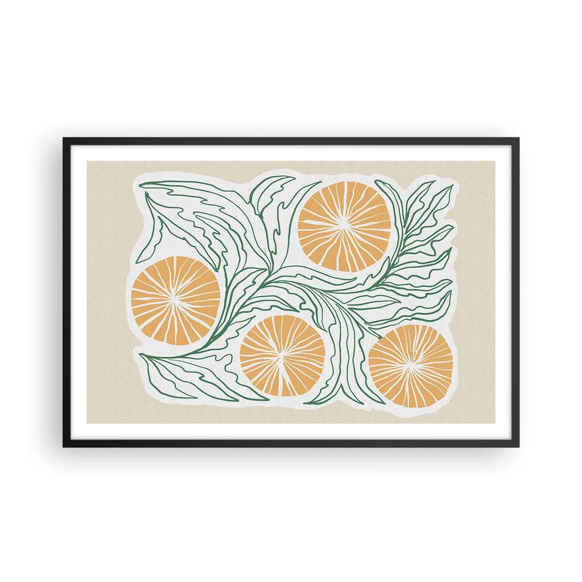 Affisch i svart ram - Etniskt med en touch av abstraktion - 91x61 cm