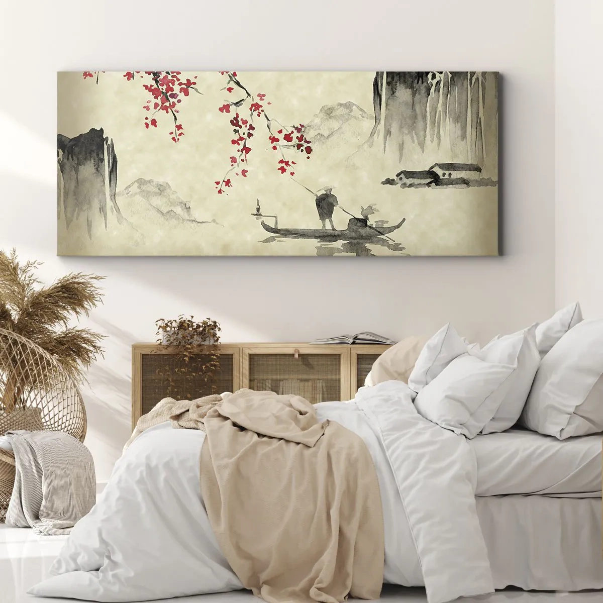 Canvastavla - Bild på duk - I det blommande körsbärslandet - 100x40 cm