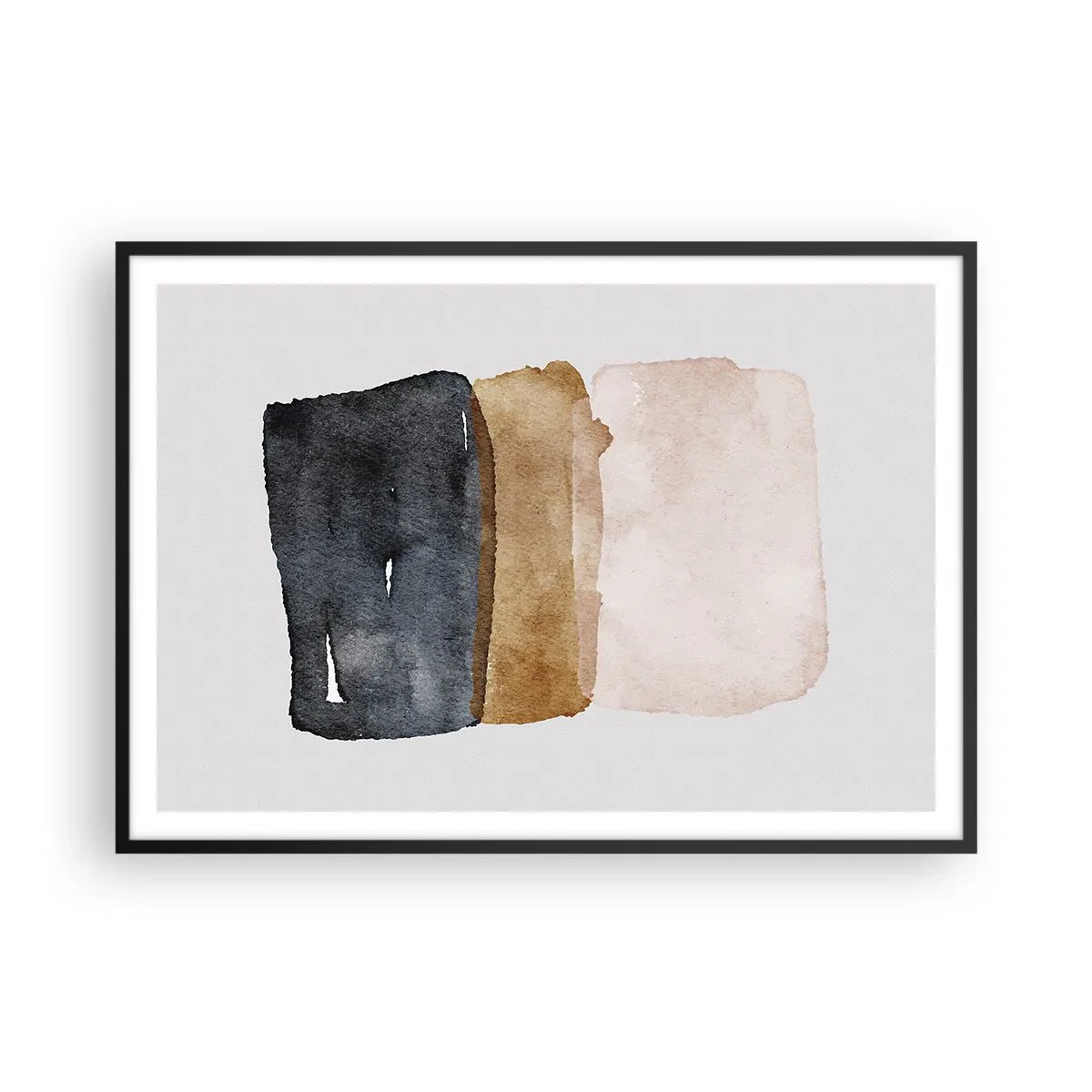 Affisch i svart ram - Komposition av jordens färger - 100x70 cm